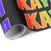 Rainbow First Name "KAYLA"; vun & kleurrijk Cadeaupapier (Rol Hoek)
