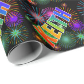 Rainbow First Name "KEITH" + Fireworks Cadeaupapier (Rol Hoek)