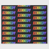 Rainbow First Name "KENNEDY"; vun & kleurrijk Cadeaupapier (Vlak)