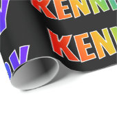 Rainbow First Name "KENNEDY"; vun & kleurrijk Cadeaupapier (Rol Hoek)