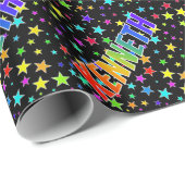 Rainbow First Name "KENNETH" + sterren Cadeaupapier (Rol Hoek)