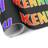 Rainbow First Name "KENNETH"; vun & kleurrijk Cadeaupapier (Rol Hoek)