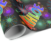 Rainbow First Name "KHLOE" + Fireworks Cadeaupapier (Rol Hoek)