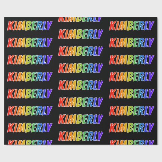 Rainbow First Name "KIMBERLY" (KIMBERLY); vun & kl Cadeaupapier (Vlak)
