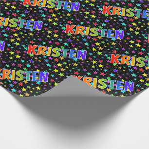 Rainbow First Name "KRISTEN" + sterren Cadeaupapier