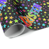Rainbow First Name "KRISTEN" + sterren Cadeaupapier (Rol Hoek)
