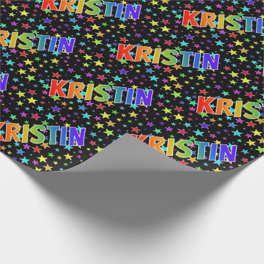 Rainbow First Name "KRISTIN" + sterren Cadeaupapier (Hoek)