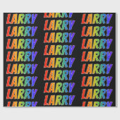 Rainbow First Name "LARRY"; vun & kleurrijk Cadeaupapier (Vlak)