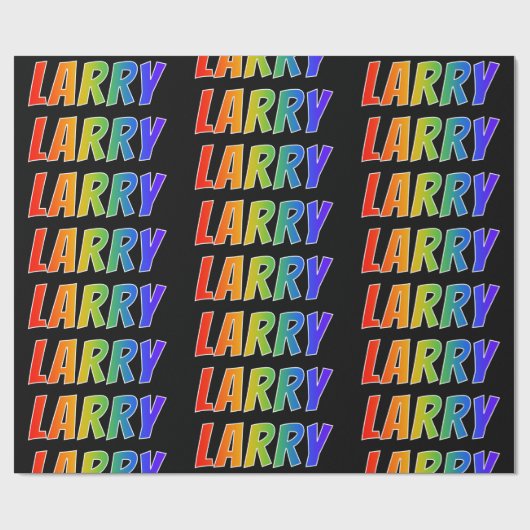Rainbow First Name "LARRY"; vun & kleurrijk Cadeaupapier (Vlak)