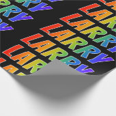 Rainbow First Name "LARRY"; vun & kleurrijk Cadeaupapier (Hoek)