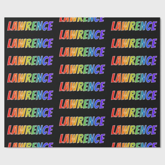 Rainbow First Name "LAWRENCE"; vun & kleurrijk Cadeaupapier (Vlak)
