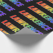 Rainbow First Name "LAWRENCE"; vun & kleurrijk Cadeaupapier (Hoek)