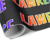 Rainbow First Name "LAWRENCE"; vun & kleurrijk Cadeaupapier (Rol Hoek)