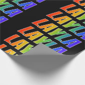 Rainbow First Name "LAYLA"; vun & kleurrijk Cadeaupapier (Hoek)