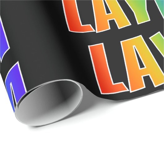 Rainbow First Name "LAYLA"; vun & kleurrijk Cadeaupapier (Rol Hoek)