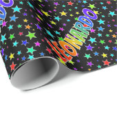 Rainbow First Name "LEONARDO" + sterren Cadeaupapier (Rol Hoek)