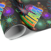 Rainbow First Name "LIAM" + Fireworks Cadeaupapier (Rol Hoek)