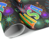 Rainbow First Name "LISA" + Fireworks Cadeaupapier (Rol Hoek)