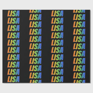 Rainbow First Name "LISA" (Voornaam voor regenboog Cadeaupapier