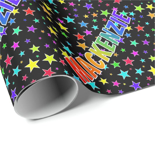 Rainbow First Name "MACKENZIE" + Sterren Cadeaupapier (Rol Hoek)