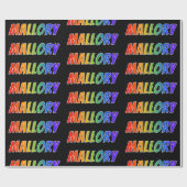 Rainbow First Name "MALLORY"; Fun & kleurful Cadeaupapier (Vlak)