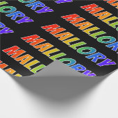 Rainbow First Name "MALLORY"; Fun & kleurful Cadeaupapier (Hoek)