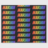 Rainbow First Name "MARIAH"; vun & kleurrijk Cadeaupapier (Vlak)