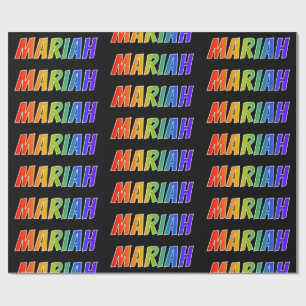 Rainbow First Name "MARIAH"; vun & kleurrijk Cadeaupapier
