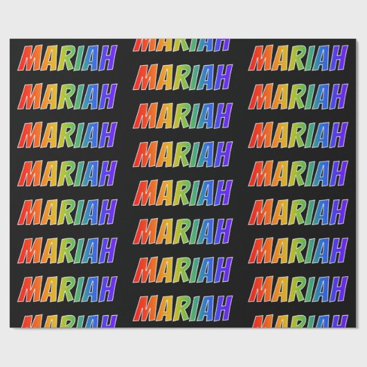 Rainbow First Name "MARIAH"; vun & kleurrijk Cadeaupapier (Vlak)