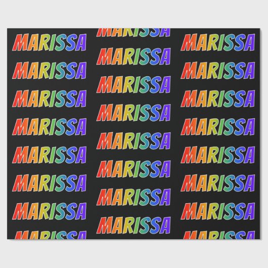 Rainbow First Name "MARISSA"; vun & kleurrijk Cadeaupapier (Vlak)