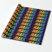 Rainbow First Name "MARK"; Fun & Colorful Cadeaupapier (Uitgerold)