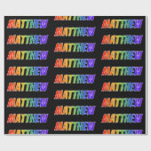 Rainbow First Name "MATTHEW"; vun en kleurrijk Cadeaupapier (Vlak)