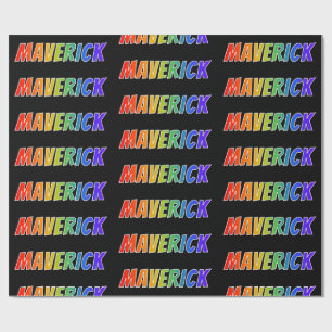 Rainbow First Name "MAVERICK"; Fun & Colorful Cadeaupapier