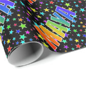 Rainbow First Name "MAYA" + sterren Cadeaupapier (Rol Hoek)
