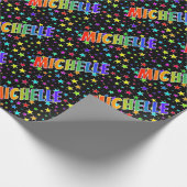 Rainbow First Name "MICHELLE" + sterren Cadeaupapier (Hoek)