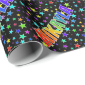 Rainbow First Name "MIKAYLA" + sterren Cadeaupapier (Rol Hoek)