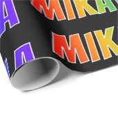 Rainbow First Name "MIKAYLA"; vun & kleurrijk Cadeaupapier (Rol Hoek)