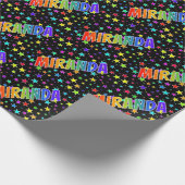 Rainbow First Name "MIRANDA" + sterren Cadeaupapier (Hoek)