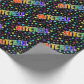 Rainbow First Name "MITCHELL" + sterren Cadeaupapier (Hoek)