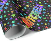 Rainbow First Name "MITCHELL" + sterren Cadeaupapier (Rol Hoek)