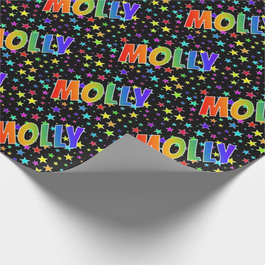 Rainbow First Name "MOLLY" + sterren Cadeaupapier (Hoek)