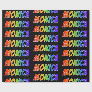 Rainbow First Name "MONICA" (Voornaam regenboog);  Cadeaupapier