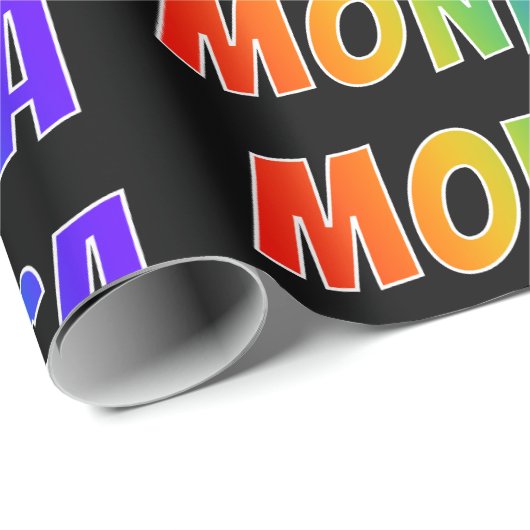 Rainbow First Name "MONICA" (Voornaam regenboog);  Cadeaupapier (Rol Hoek)