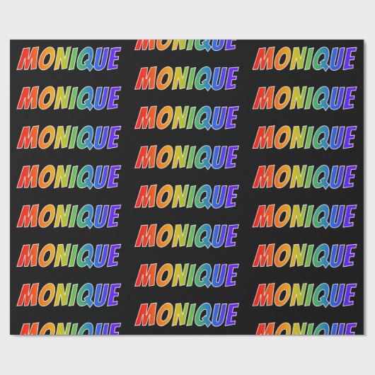 Rainbow First Name "MONIQUE" (Voornaam regenboogva Cadeaupapier (Vlak)