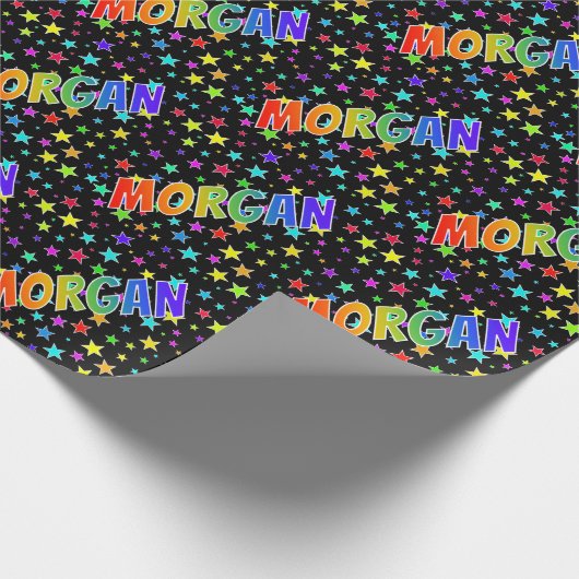 Rainbow First Name "MORGAN" + sterren Cadeaupapier (Hoek)