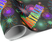 Rainbow First Name "NATALIA" + Fireworks Cadeaupapier (Rol Hoek)