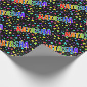 Rainbow First Name "NATASHA" + sterren Cadeaupapier (Hoek)
