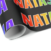 Rainbow First Name "NATASHA"; vun & kleurrijk Cadeaupapier (Rol Hoek)