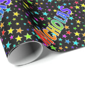 Rainbow First Name "NICHOLAS" + sterren Cadeaupapier (Rol Hoek)