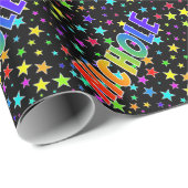 Rainbow First Name "NICHOLE" + sterren Cadeaupapier (Rol Hoek)